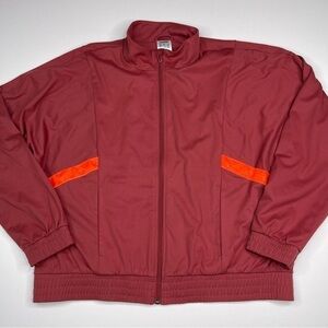 Adidas Track Jacket Coat Sweatshirt Red Zip Athletic Gym Workout Hiking Outdoor